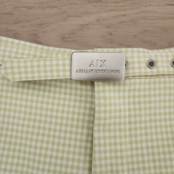 A/X Armani Exhange Size 2 High-Rise Gingham Shorts - Picture 3 of 9